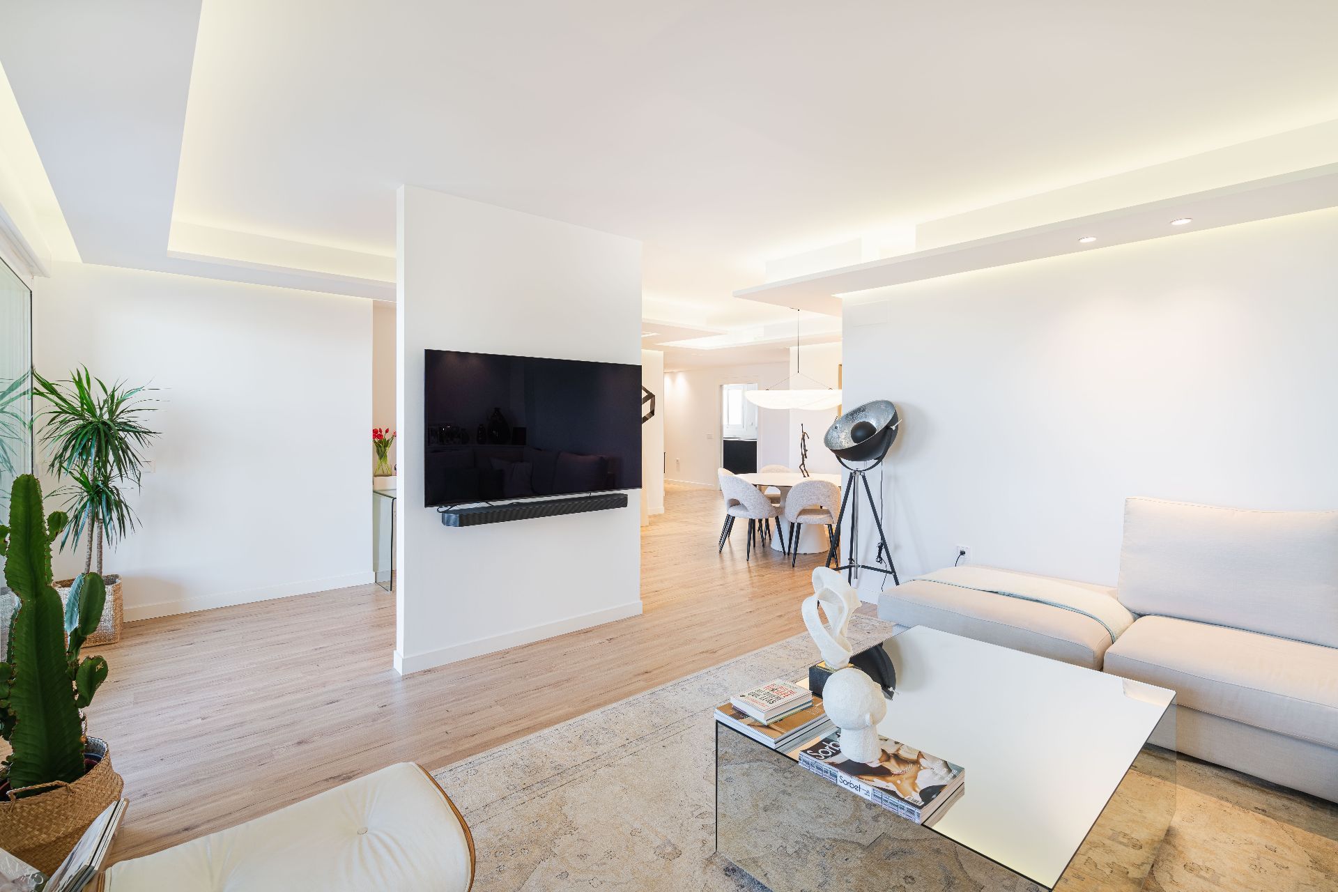 Salón luminoso de una vivienda